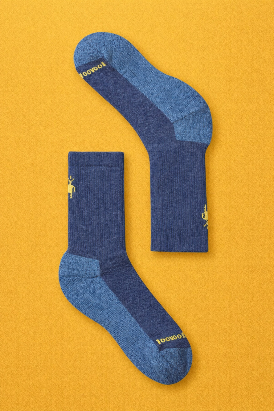 Smartwool Kids Large Alpine Blue Hike Full Cushion Outdoors Crew Socks L13-28